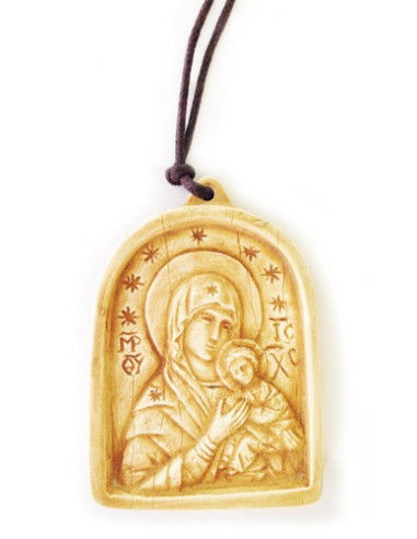 CUADRO VIRGEN TERNURA MARFILINA CORDON 5CM /1713