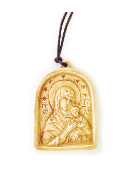 CUADRO VIRGEN TERNURA MARFILINA CORDON 5CM /1713