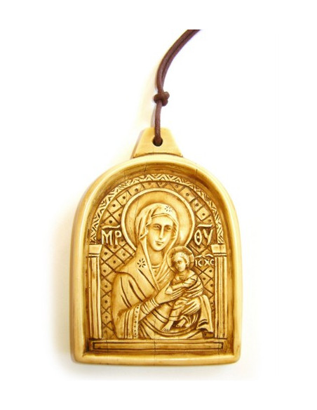 CUADRO VIRGEN TERNURA MARFILINA CORDON 11CM /1712